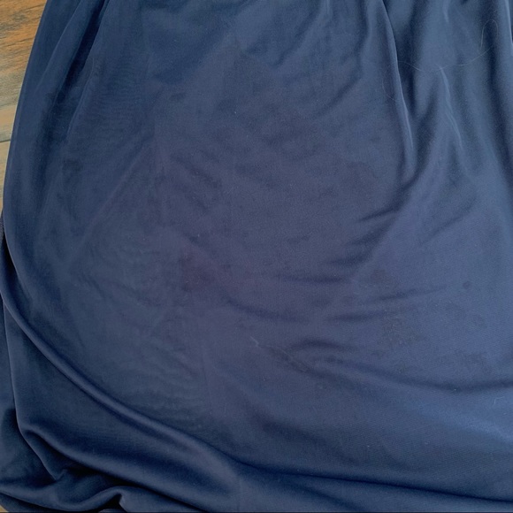 COPY - David's Bridal | Long Marine Blue Navy Mesh Dress F15927 sz 0/2 - Picture 7 of 13